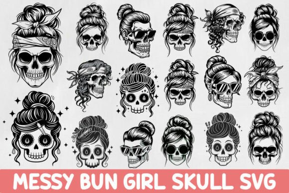 Messy Bun Skull SVG Bundle: A Designer's Review