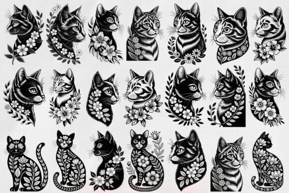 Review: Floral Cat Silhouette SVG Bundle for Embroidery