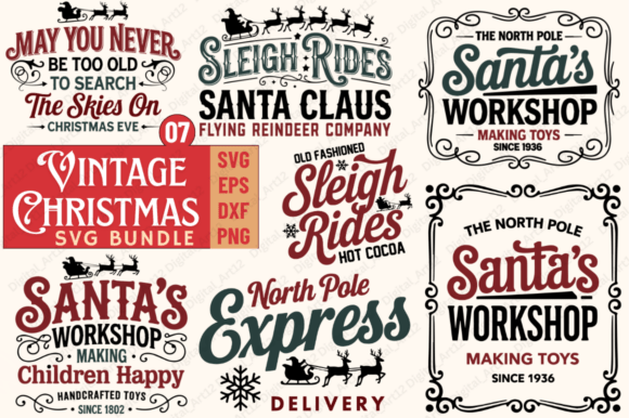 Vintage Christmas Signs SVG Bundle: A Designer's Review